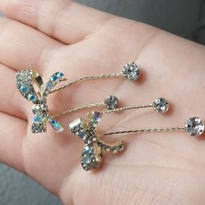 3D Bow Rhinestone  Stud Earrings.